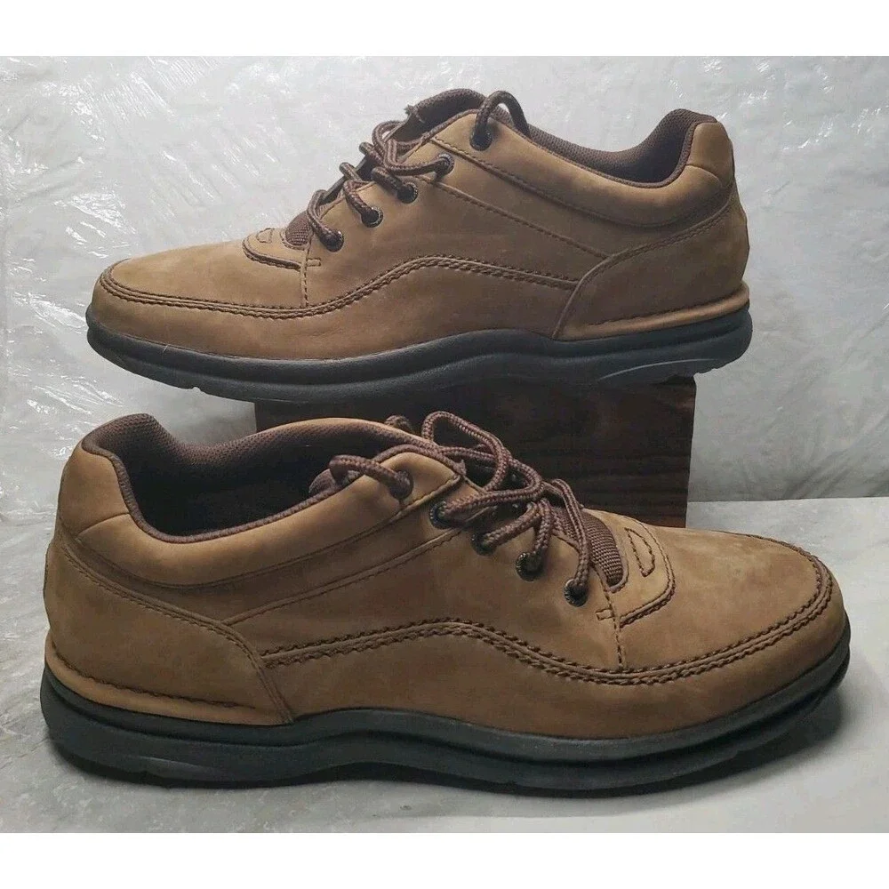 Rockport World Tour Men's 13 Classic Nubuck Leather Lace Up Casual Walking Shoe